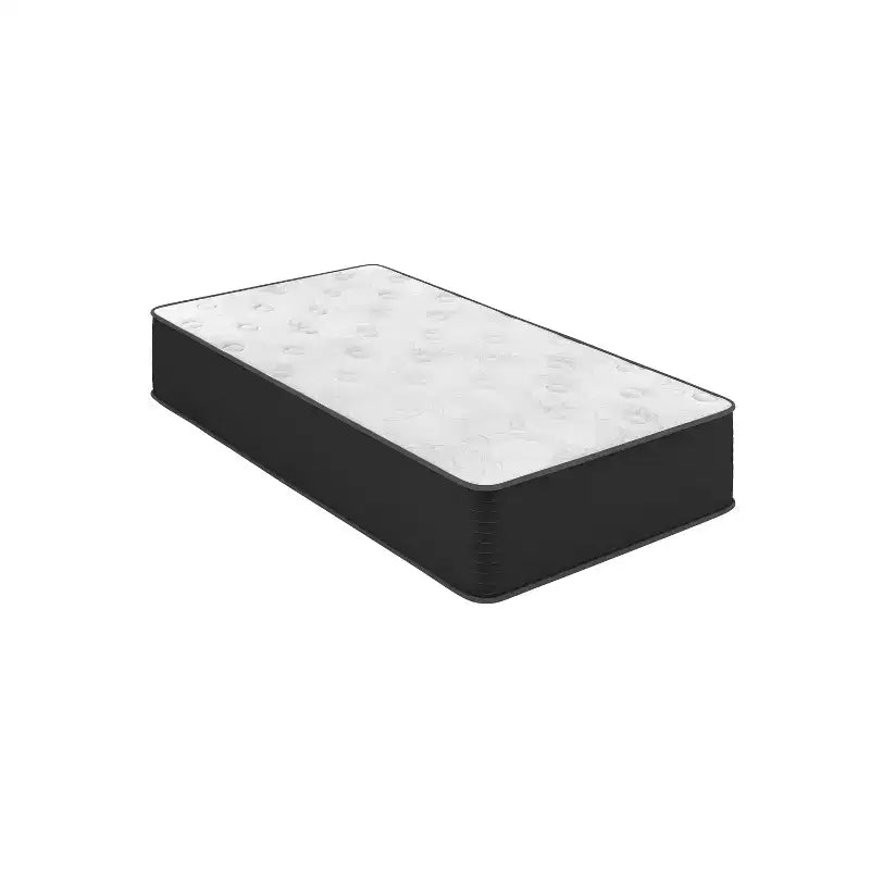 Matelas hybride Emma et Oliver de 12 pouces, en mousse haute densité rafraîchissante et ressorts ensachés en boîte, mousse certifiée CertiPur-US, Blanc/Noir