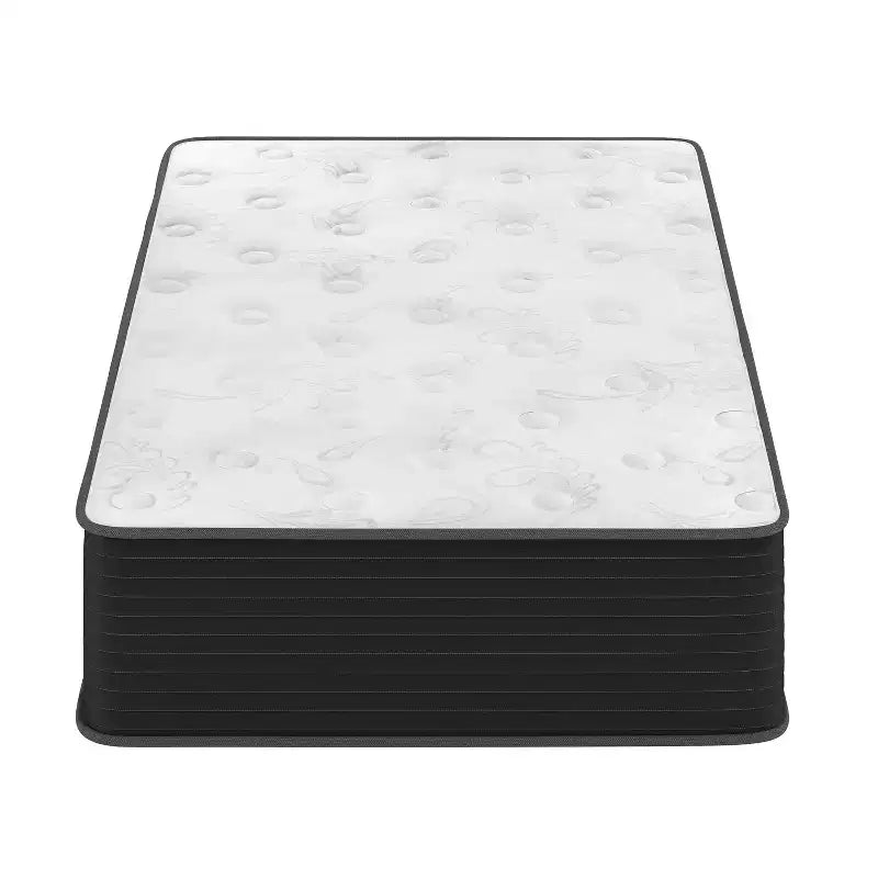 Matelas hybride Emma et Oliver de 12 pouces, en mousse haute densité rafraîchissante et ressorts ensachés en boîte, mousse certifiée CertiPur-US, Blanc/Noir