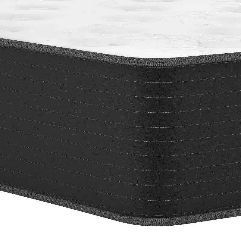 Matelas hybride Emma et Oliver de 12 pouces, en mousse haute densité rafraîchissante et ressorts ensachés en boîte, mousse certifiée CertiPur-US, Blanc/Noir