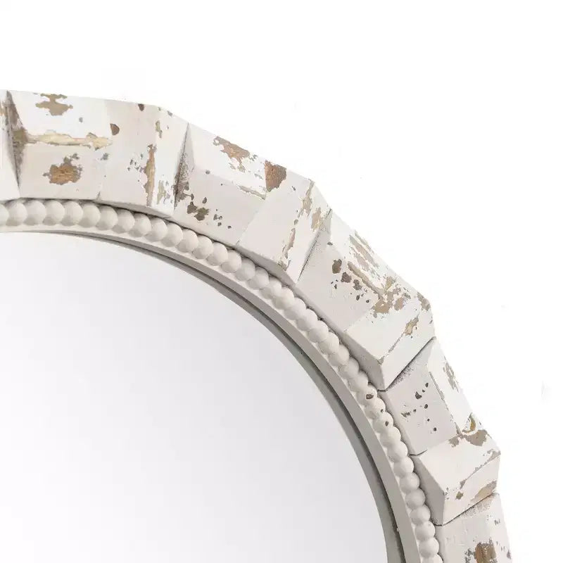 LuxenHome Distressed White Arch Rectangle 36-Inch Tall Wall Mirror, Accent and Vanity