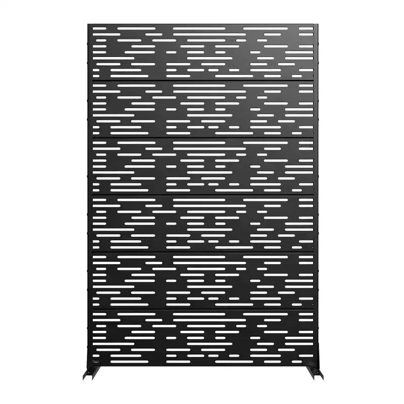 72 H47W Jardinière noire en métal Dovelina avec treillis brise-vue pour patio de café, jardin et balcons