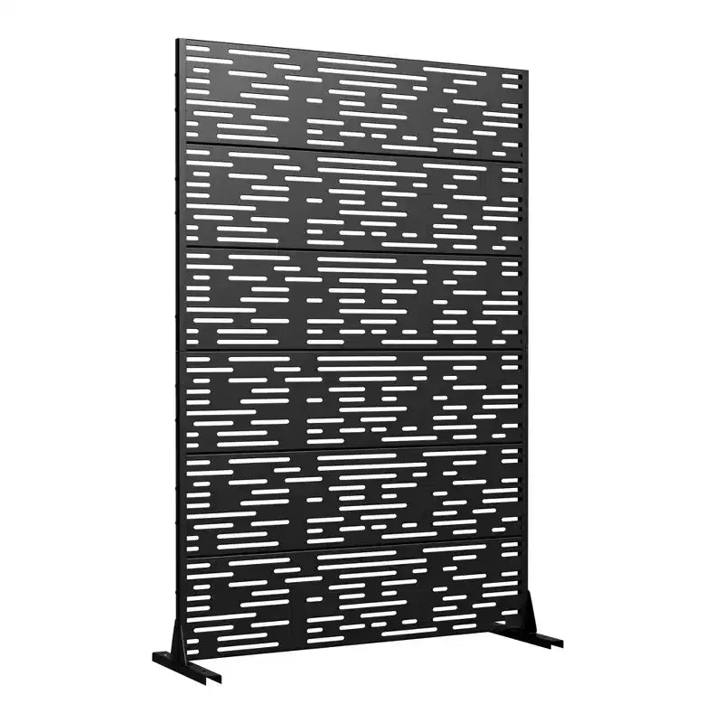 72 H47W Jardinière noire en métal Dovelina avec treillis brise-vue pour patio de café, jardin et balcons