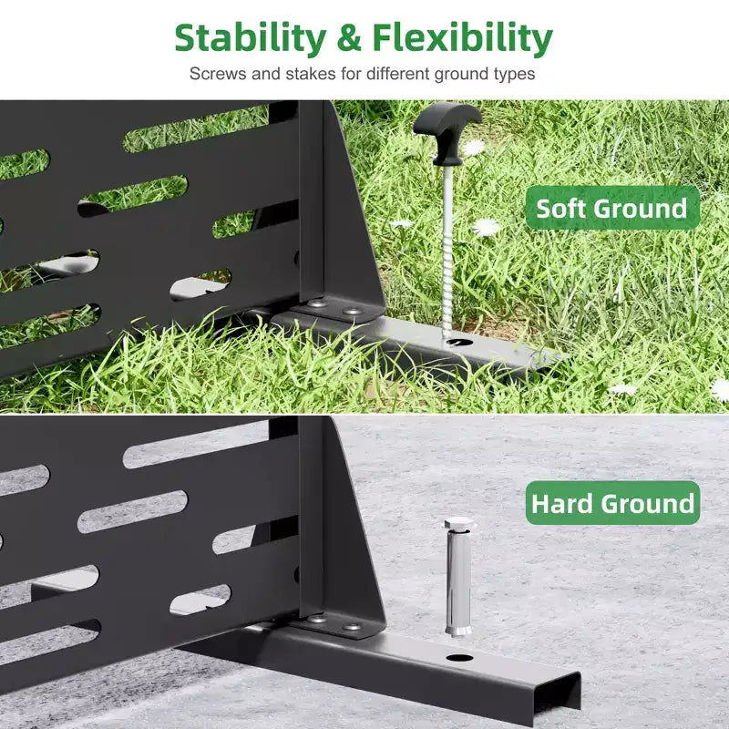 72 H47W Jardinière noire en métal Dovelina avec treillis brise-vue pour patio de café, jardin et balcons
