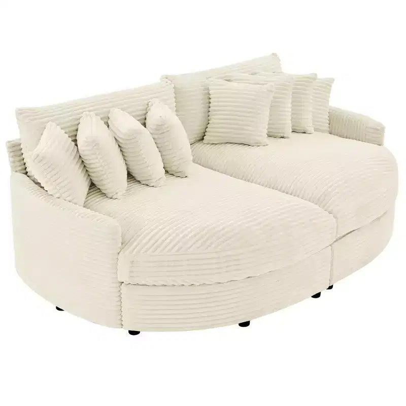 Hyleory Corduroy Oversized left and right chaise lounge Sectional Sofa with 8 pillows,Upholstered Convertible Sofa