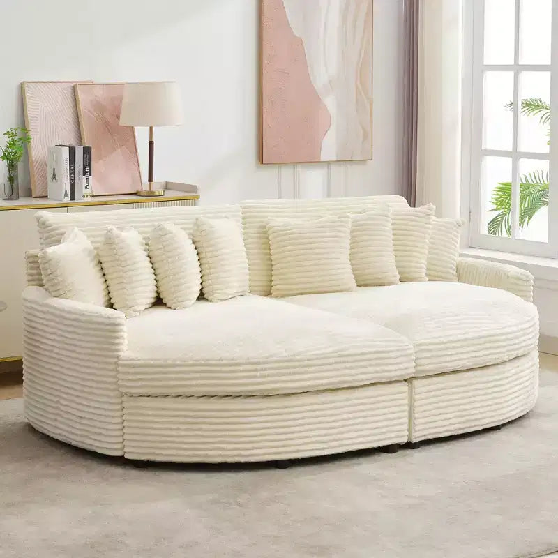 Hyleory Corduroy Oversized left and right chaise lounge Sectional Sofa with 8 pillows,Upholstered Convertible Sofa