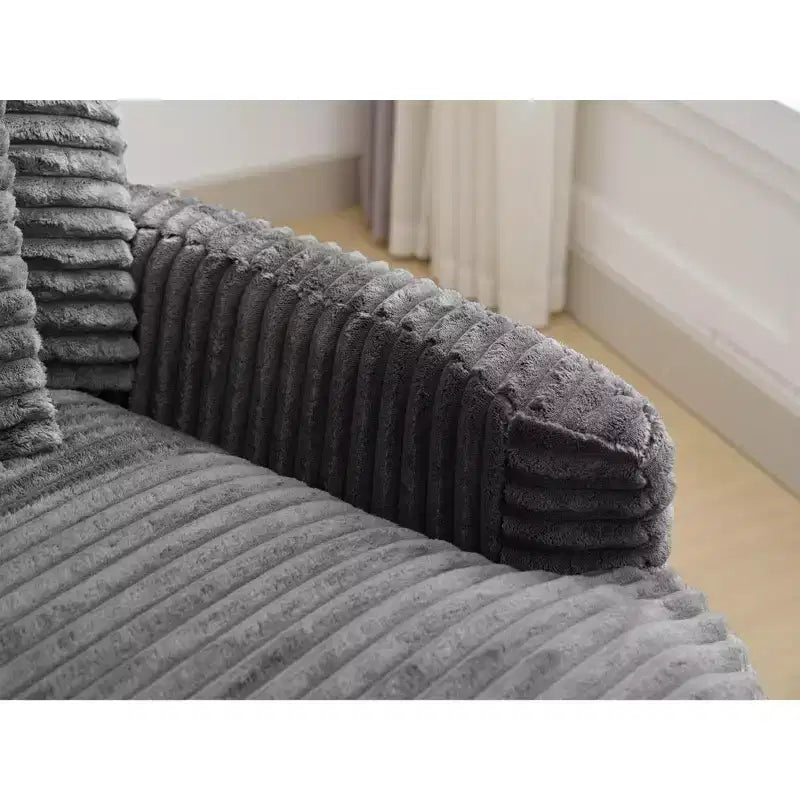 Hyleory Corduroy Oversized left and right chaise lounge Sectional Sofa with 8 pillows,Upholstered Convertible Sofa