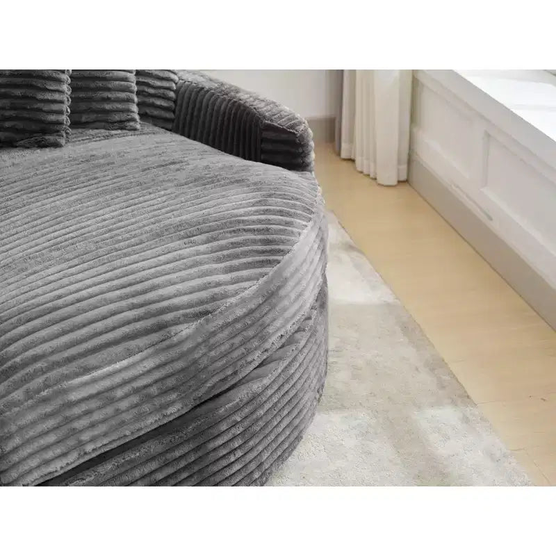 Hyleory Corduroy Oversized left and right chaise lounge Sectional Sofa with 8 pillows,Upholstered Convertible Sofa