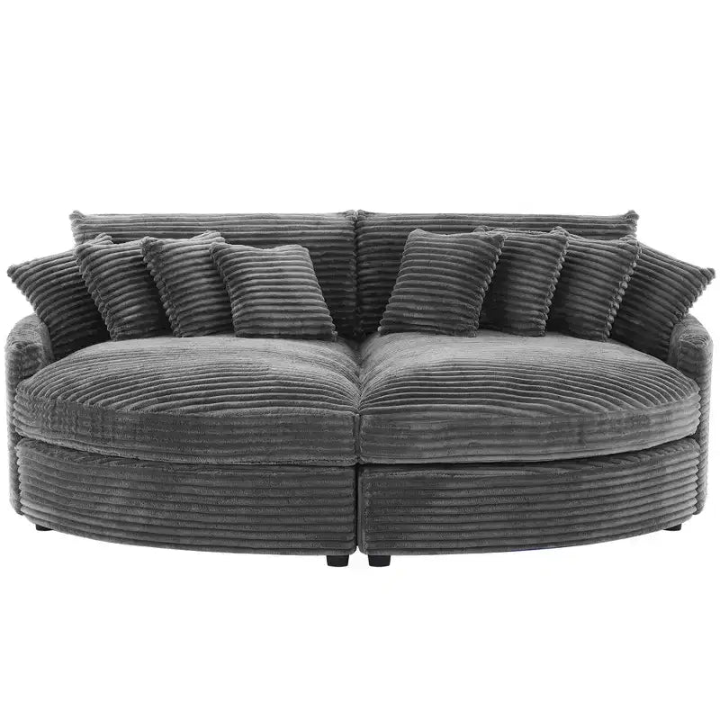 Hyleory Corduroy Oversized left and right chaise lounge Sectional Sofa with 8 pillows,Upholstered Convertible Sofa