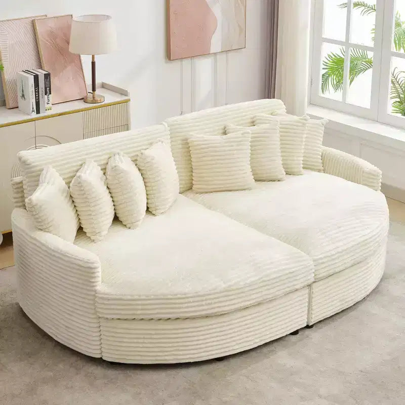 Hyleory Corduroy Oversized left and right chaise lounge Sectional Sofa with 8 pillows,Upholstered Convertible Sofa
