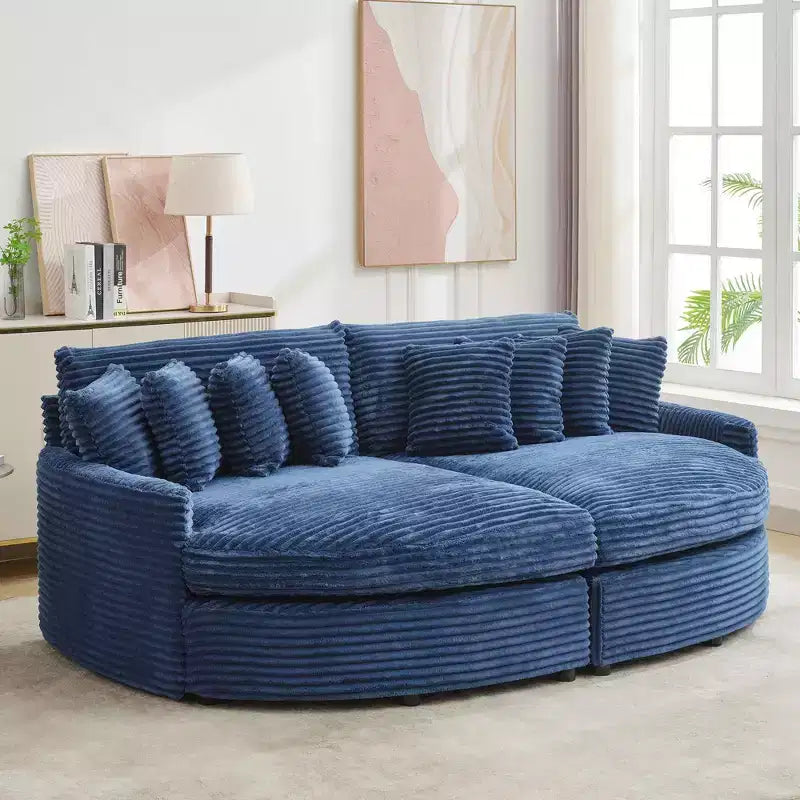 Hyleory Corduroy Oversized left and right chaise lounge Sectional Sofa with 8 pillows,Upholstered Convertible Sofa