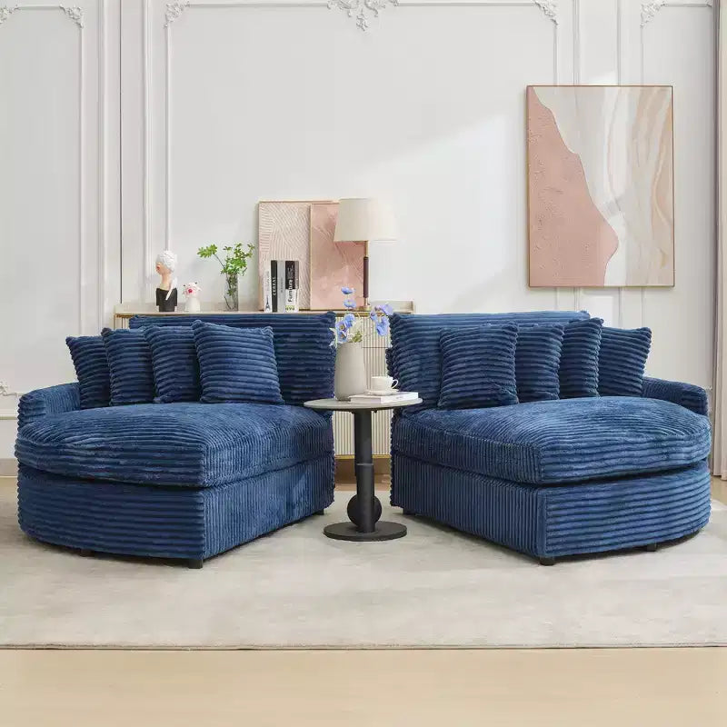 Hyleory Corduroy Oversized left and right chaise lounge Sectional Sofa with 8 pillows,Upholstered Convertible Sofa