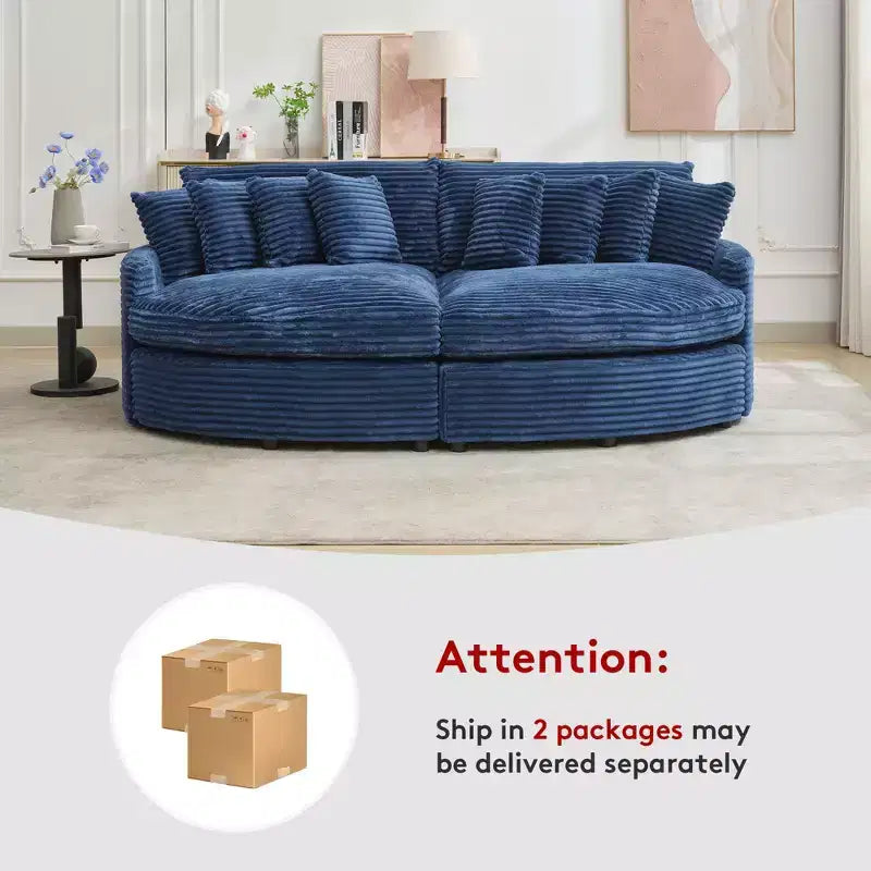 Hyleory Corduroy Oversized left and right chaise lounge Sectional Sofa with 8 pillows,Upholstered Convertible Sofa