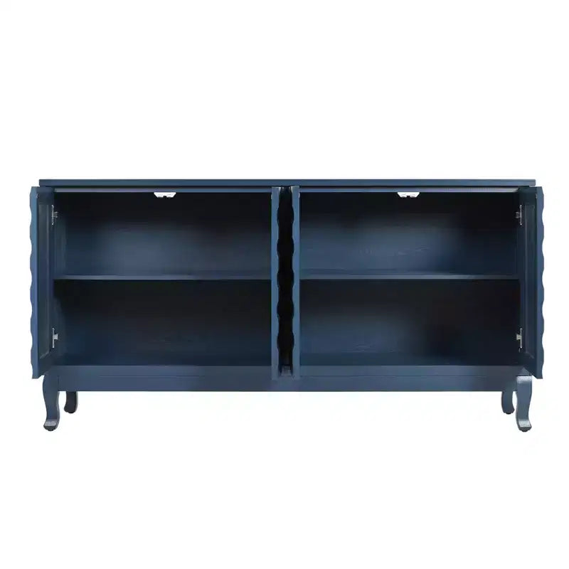Buffet à 4 portes, Meuble de rangement en bois avec étagère réglable, Meuble de rangement de cuisine, Console de salon ou de couloir