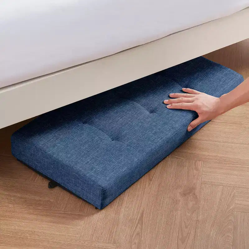 Banc de rangement ottoman pliant matelassé en lin Ornavo Home de 76 cm avec pieds pour chambre, entrée et salon
