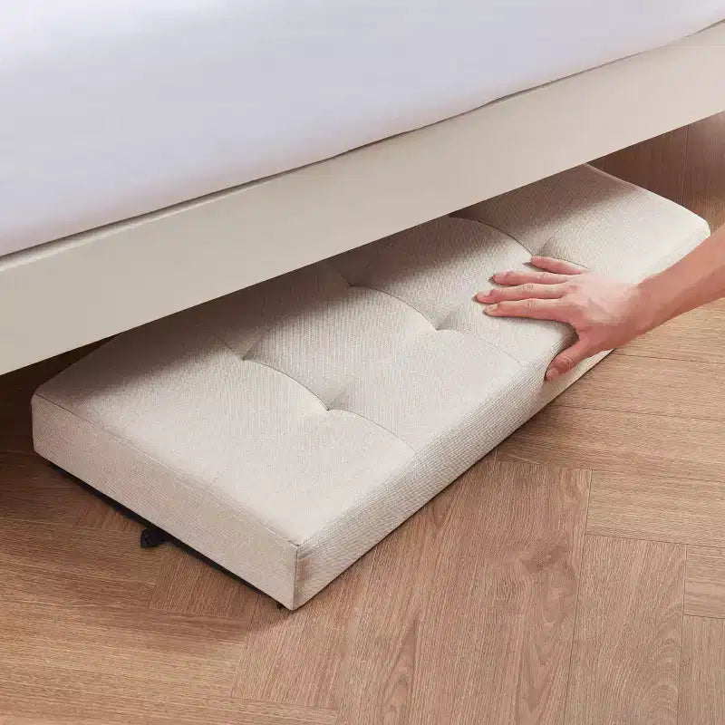 Banc de rangement ottoman pliant matelassé en lin Ornavo Home de 76 cm avec pieds pour chambre, entrée et salon