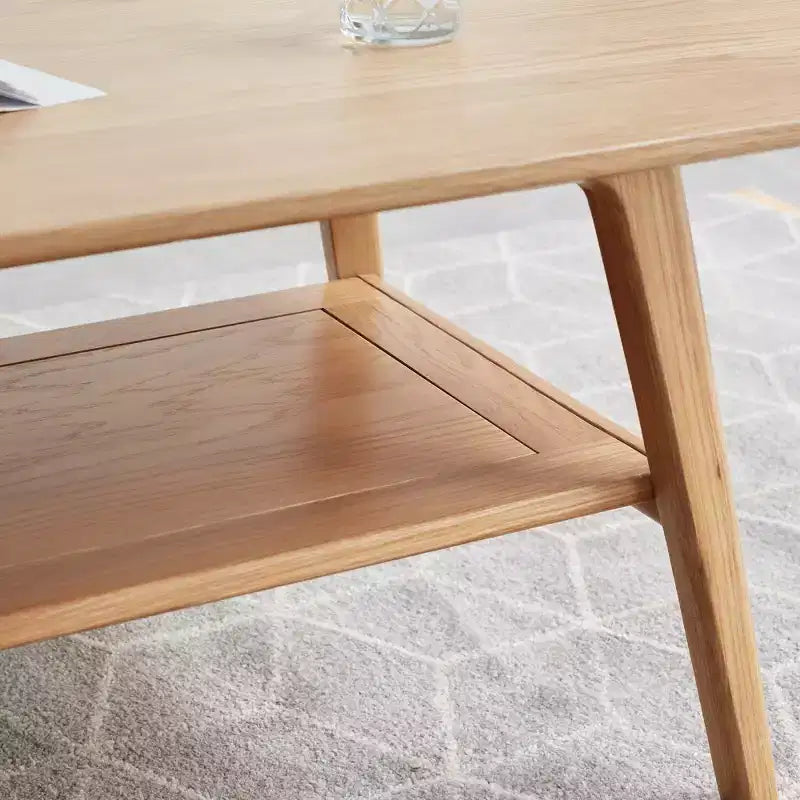 Table basse Chic Crate - 100 % bois massif au design naturel, montage facile et étagère de rangement - Bureau multifonctionnel