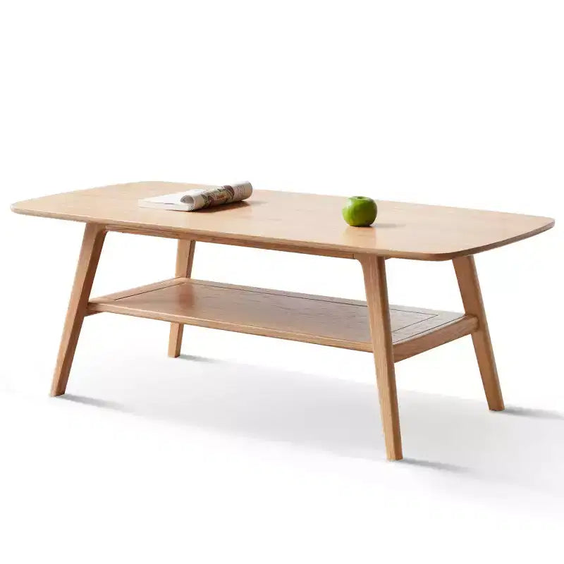 Table basse Chic Crate - 100 % bois massif au design naturel, montage facile et étagère de rangement - Bureau multifonctionnel