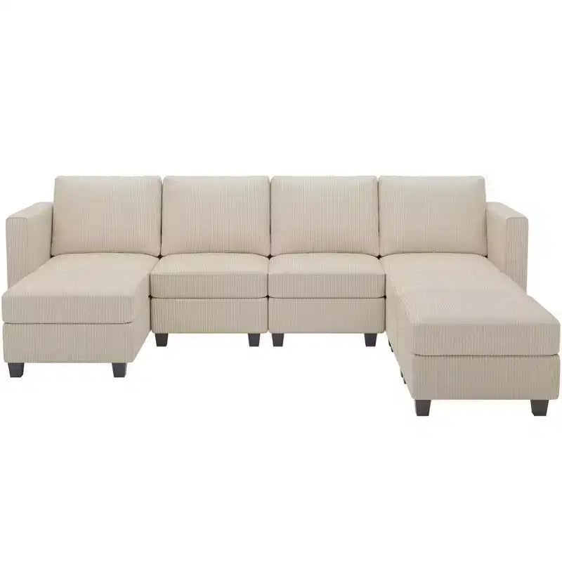 Belffin Modular Sectional Couch with Storage Ottoman U Shaped Corduroy Sectional Sofa with Chaise Convertible Modern Sectional Sofa Couch