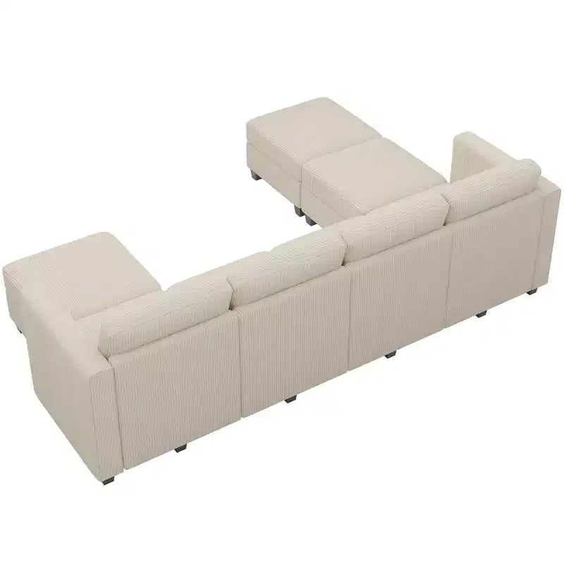 Belffin Modular Sectional Couch with Storage Ottoman U Shaped Corduroy Sectional Sofa with Chaise Convertible Modern Sectional Sofa Couch
