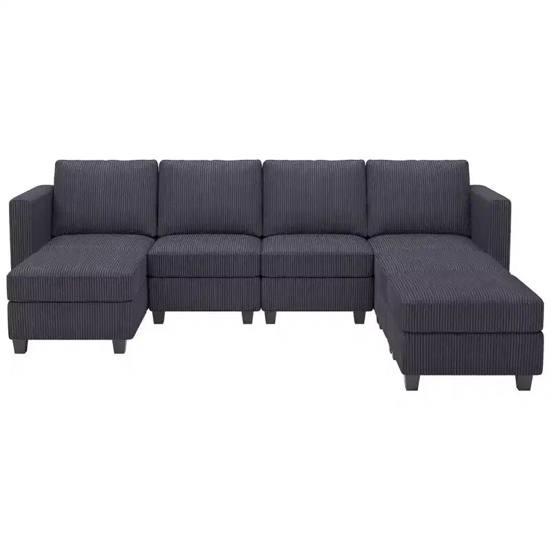 Belffin Modular Sectional Couch with Storage Ottoman U Shaped Corduroy Sectional Sofa with Chaise Convertible Modern Sectional Sofa Couch