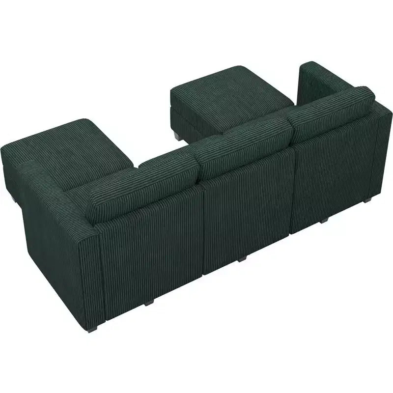 Belffin Modular Sectional Sleeper Sofa with Storage Ottoman, Corduroy Luxury Sectional Sofa with Chaise Convertible Modern Sectional for Living Room