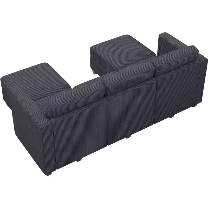 Belffin Modular Sectional Sleeper Sofa with Storage Ottoman, Corduroy Luxury Sectional Sofa with Chaise Convertible Modern Sectional for Living Room