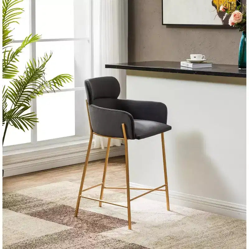 Tabouret de bar en velours Charlize - SFV4756 - Safavieh Couture