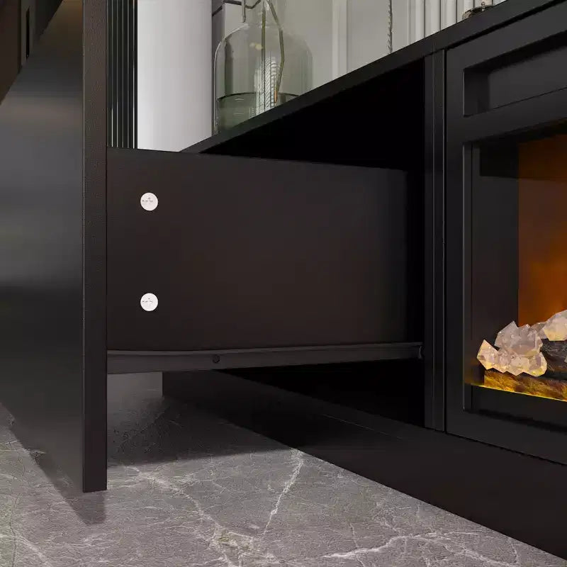 Meuble TV moderne et minimaliste Famapy, meuble multimédia avec tiroirs et étagères ouvertes
