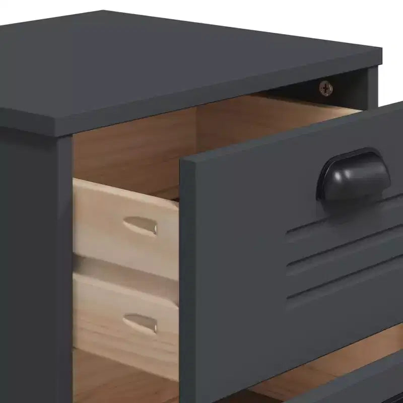 vidaXL Bedside Cabinet Accent End Table Bedroom Furniture Engineered Wood - White Anthracite Gray