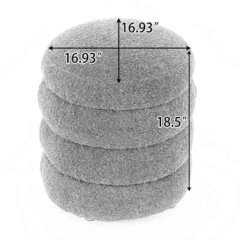 Repose-pieds rond pouf en velours doux, ivoire