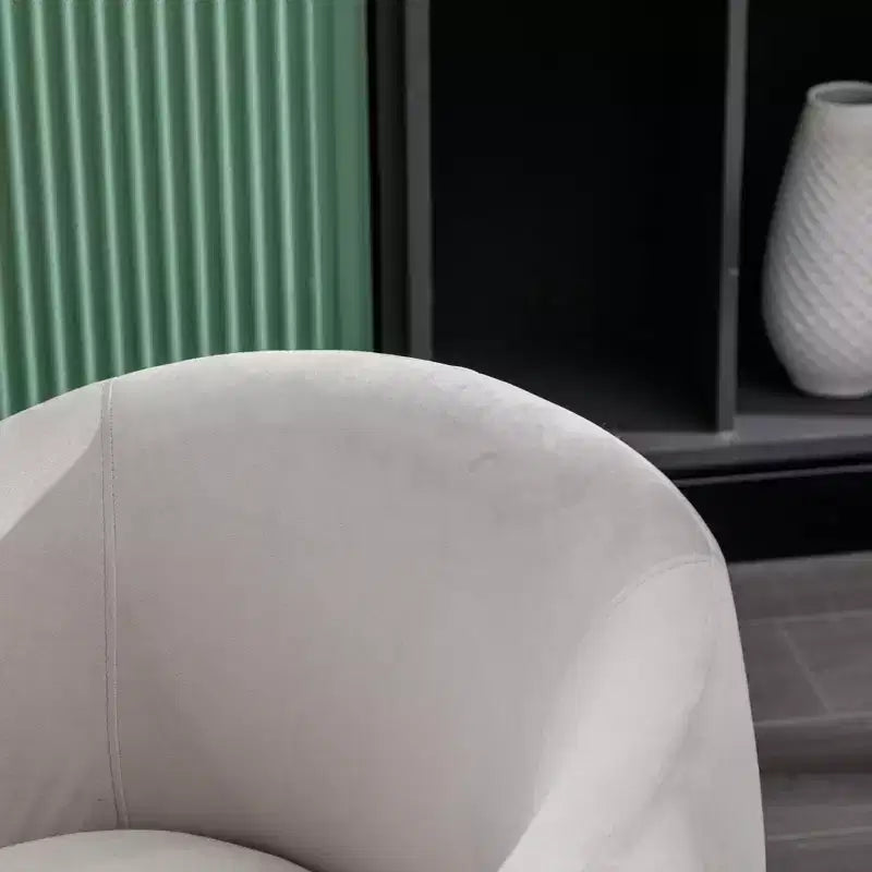 Fauteuil d'appoint pivotant en tissu velours avec anneau en métal thermolaqué noir, bleu
