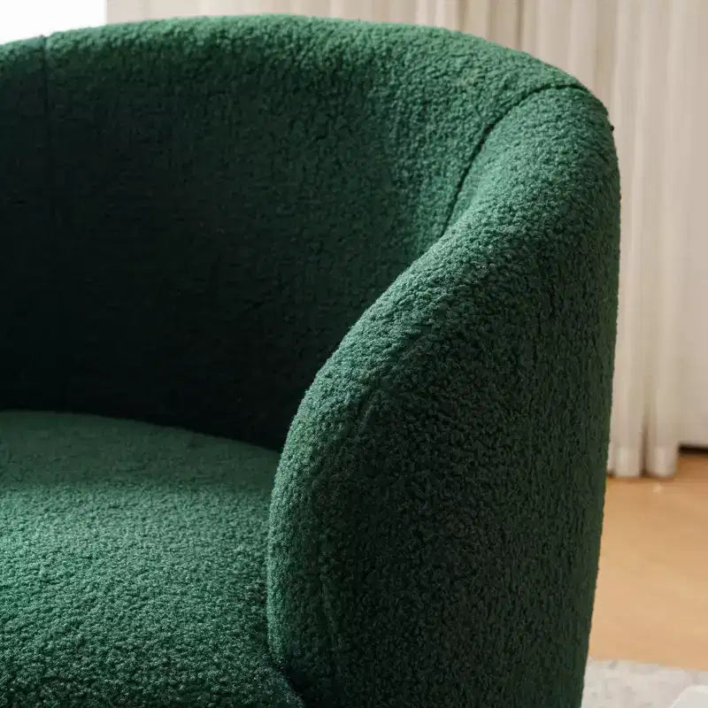 Fauteuil d'appoint pivotant en tissu velours avec anneau en métal thermolaqué noir, bleu
