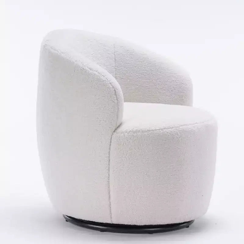Fauteuil d'appoint pivotant en tissu velours avec anneau en métal thermolaqué noir, bleu