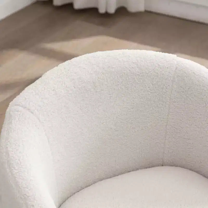 Fauteuil d'appoint pivotant en tissu velours avec anneau en métal thermolaqué noir, bleu