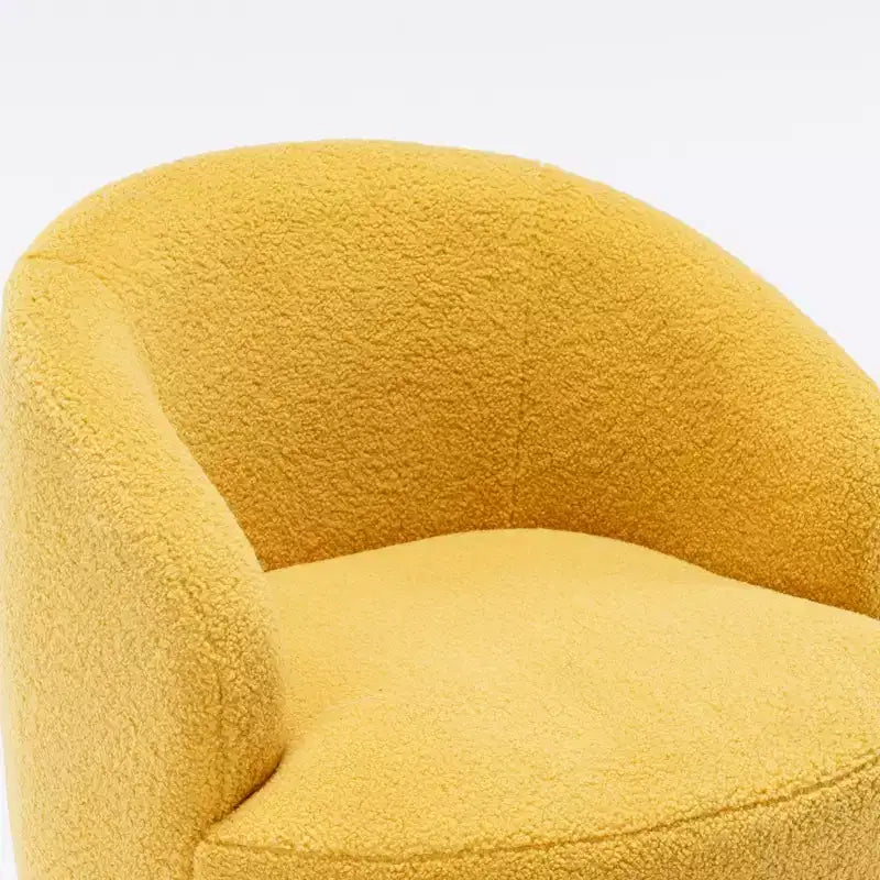 Fauteuil d'appoint pivotant en tissu velours avec anneau en métal thermolaqué noir, bleu