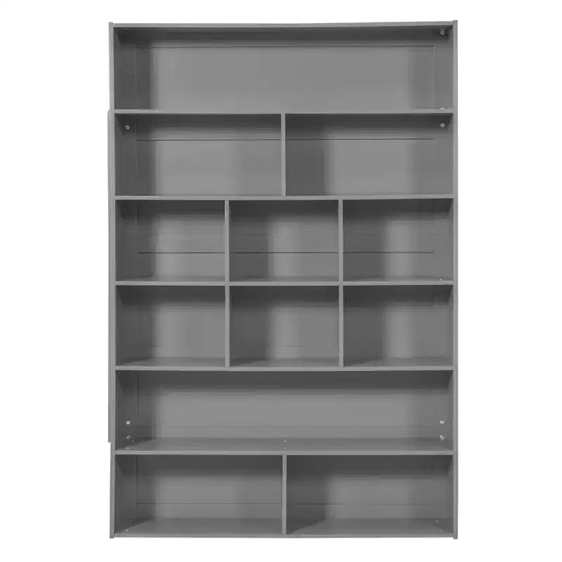 Twin Over Twin/Full Over Full Bunk Bed with 2 Drawers and Multi-Layer Cabinet, Space-Saving Storage Solution, White/Gray - ModernLuxe