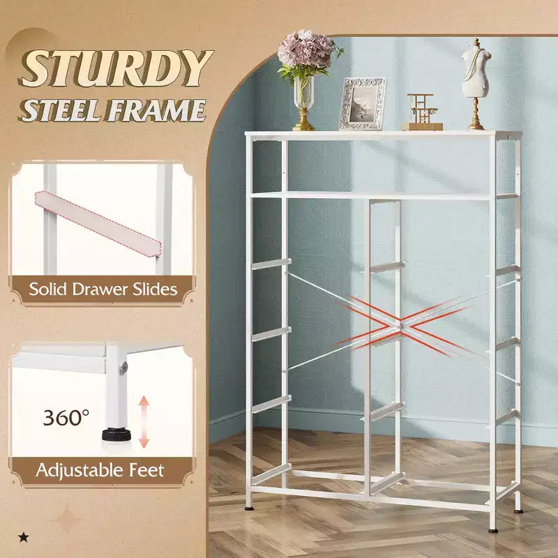 DEXYLLO Fabric Dresser 8 Drawers, Tall Storage Chest Tower for Bedroom, Closet, Living Room, Hallway, Space-Saving Organizer Unit