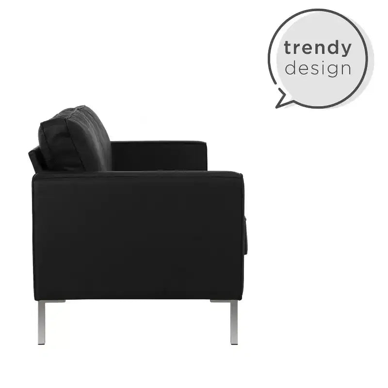 BRIDGEPORT Monroe Sofa, Black Faux Leather