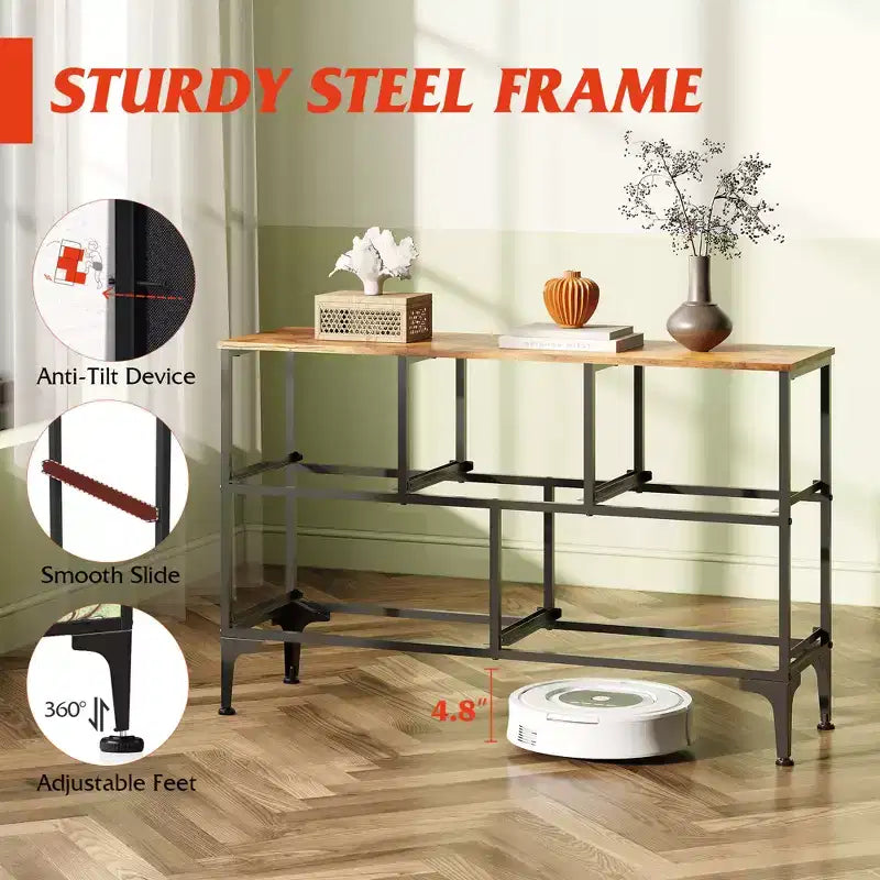 5-Drawer Wide Fabric Dresser Storage Organizer Unit, Chest of Drawers with Fabric Bins