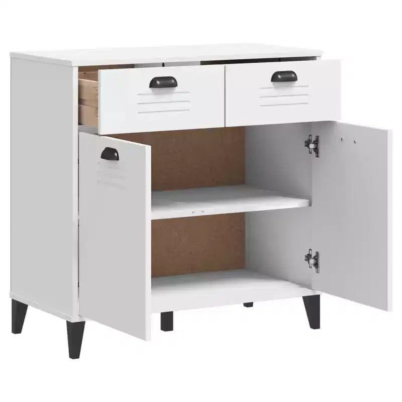 vidaXL Sideboard Storage Side Cabinet Living Room Furniture Solid Wood Pine, with 2 Drawers
