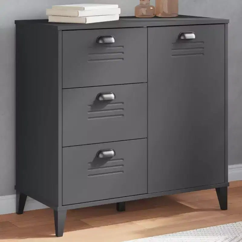 vidaXL Sideboard Storage Side Cabinet Living Room Furniture Solid Wood Pine, with 2 Drawers