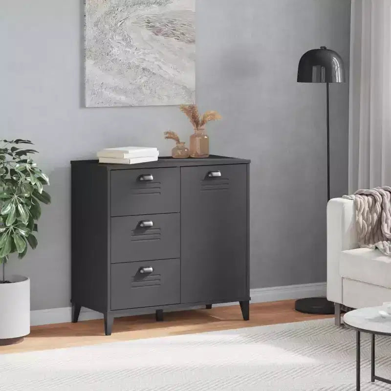 vidaXL Sideboard Storage Side Cabinet Living Room Furniture Solid Wood Pine, with 2 Drawers