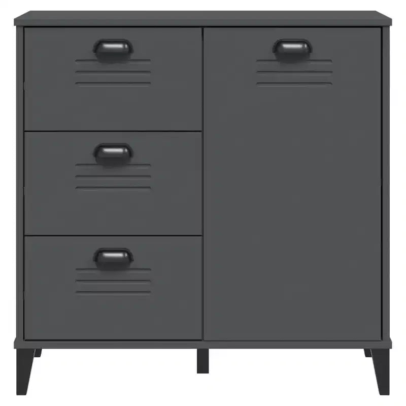 vidaXL Sideboard Storage Side Cabinet Living Room Furniture Solid Wood Pine, with 2 Drawers