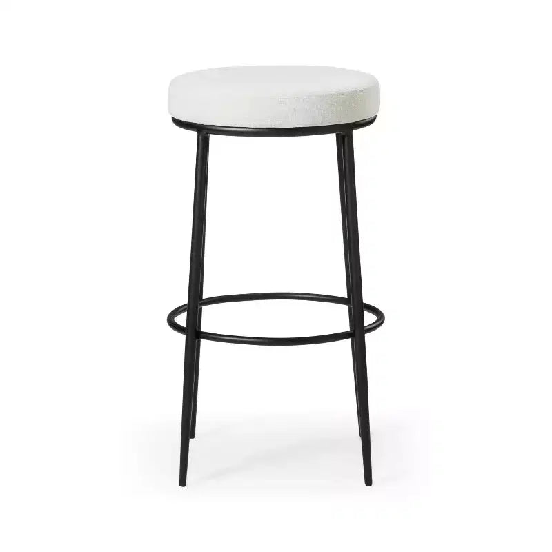Maven Lane Stella Backless Metal Bar Stool with Fabric Upholstered Seat 31