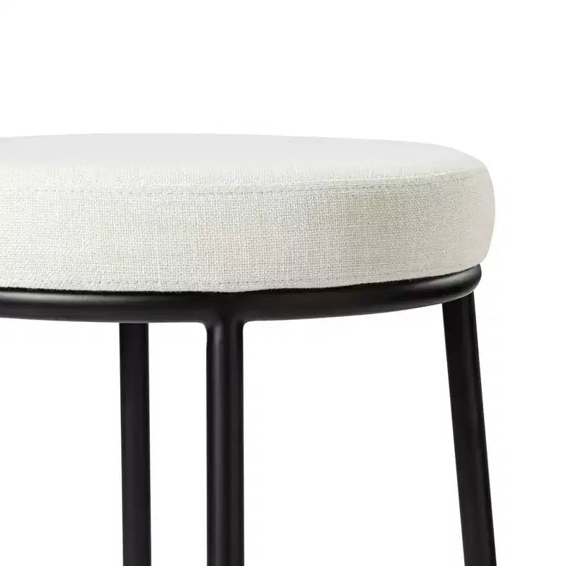 Maven Lane Stella Backless Metal Bar Stool with Fabric Upholstered Seat 31