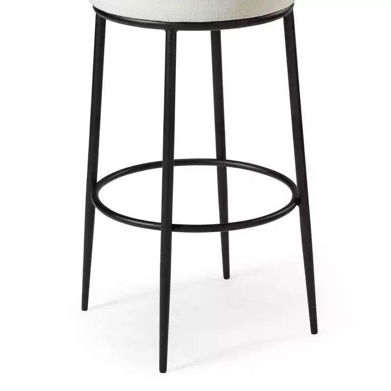Maven Lane Stella Backless Metal Bar Stool with Fabric Upholstered Seat 31
