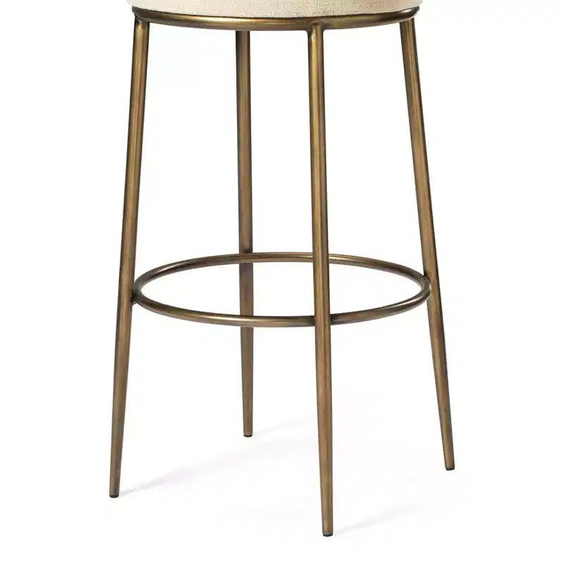 Maven Lane Stella Backless Metal Bar Stool with Fabric Upholstered Seat 31