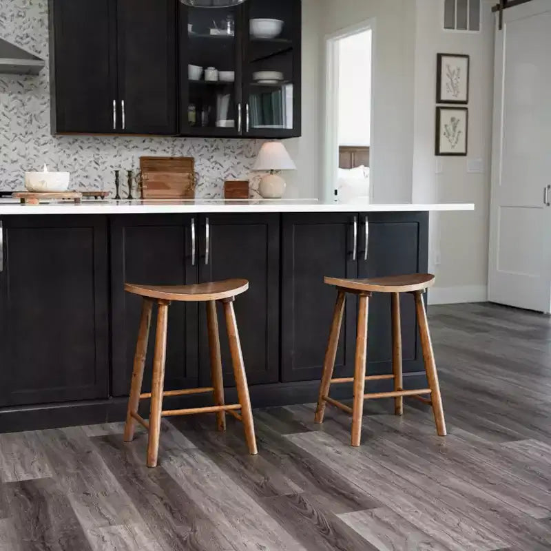 Maven Lane Luna Backless Wooden Kitchen Counter Stool 26