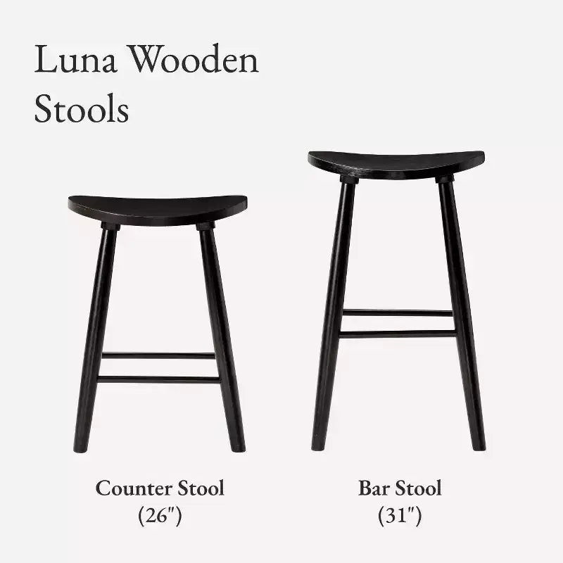 Maven Lane Luna Backless Wooden Kitchen Counter Stool 26