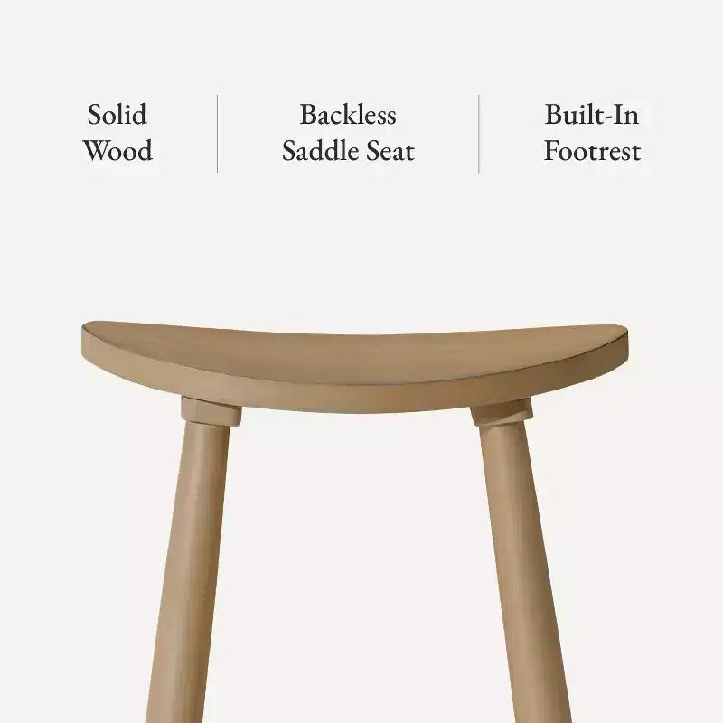 Maven Lane Luna Backless Wooden Kitchen Counter Stool 26
